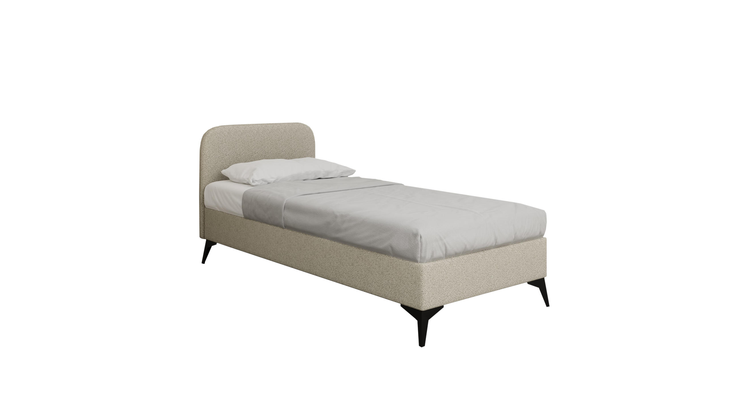 POLSTERBETT Mavilo 90 x 200 cm mit Bettkasten und Lattenrost Taschenfederkernmatratze POCKET H3- beige - Beige, Holz (90/200cm) - Panda Möbel