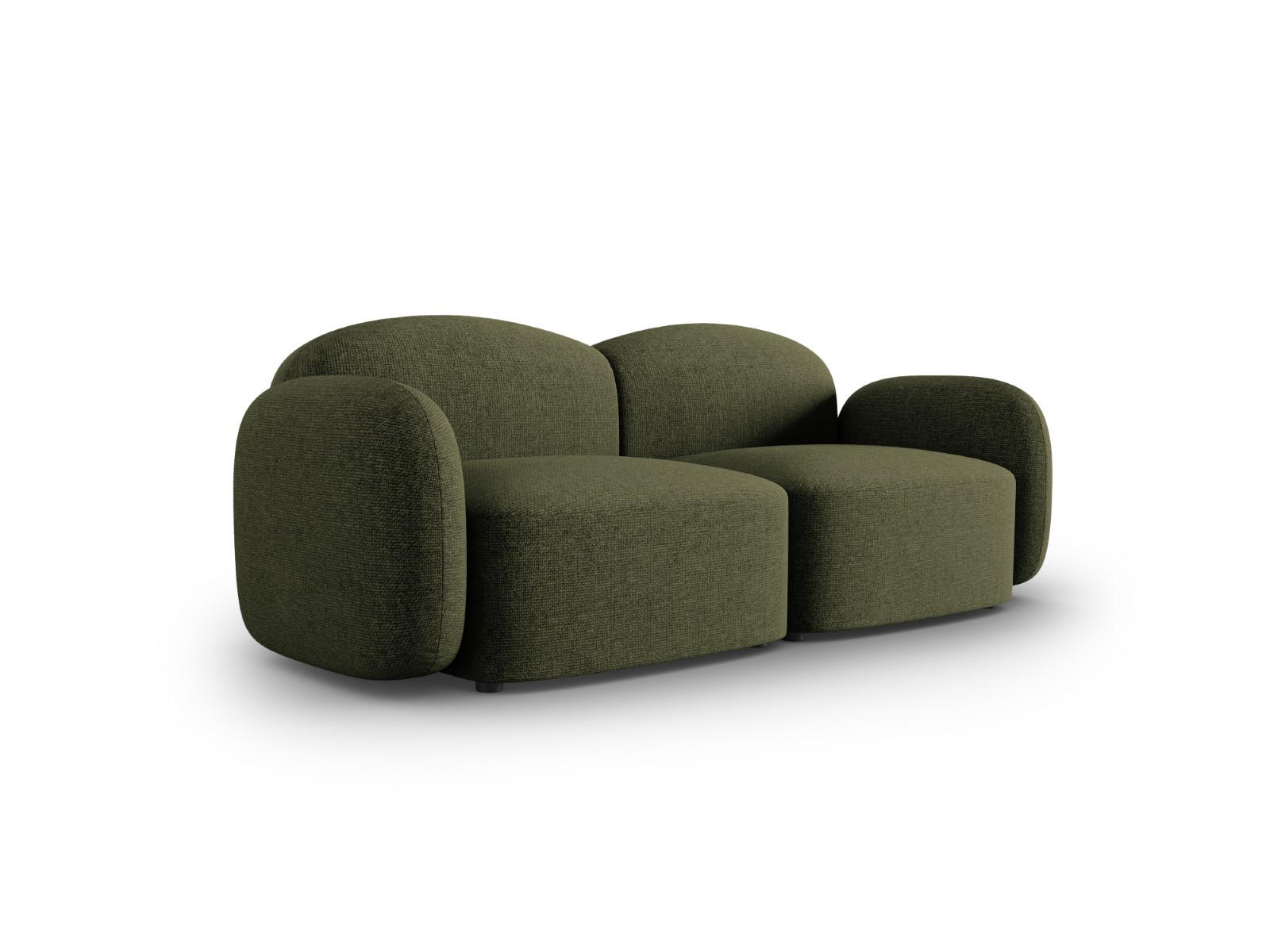 SOFA Blair aus Chenille-Stoff grün meliert 2 Sitzplätze - Grün, Textil (87/80/194cm) - Micadoni
