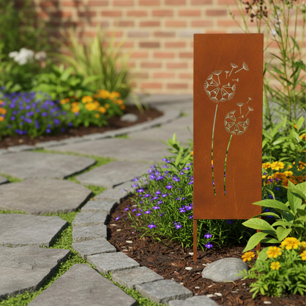 EDELROST-GARTENDEKO - Braun, Metall (1.5cm) - Relaxdays