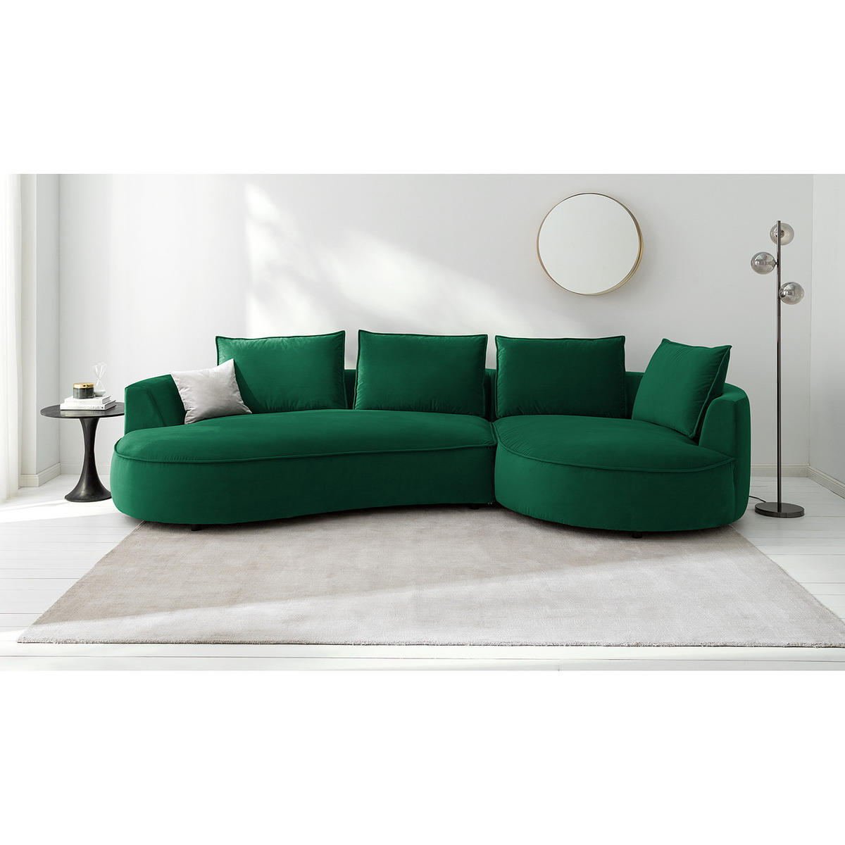 BIGSOFA - Dunkelgrün, Naturmaterialien/Kunststoff (322/82/154cm) - home24
