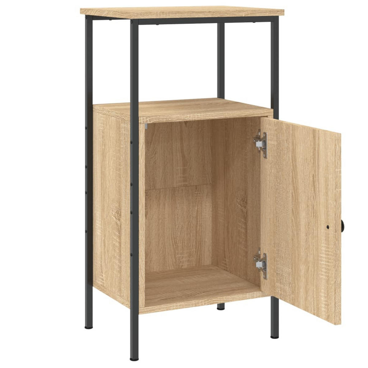 NACHTTISCH mit 4 verstellbaren Beinen 41/31/80 cm aus Holzwerkstoff in Sonoma-Eiche Dekor - Sonoma Eiche, Holz (41/80/31cm) - vidaXL