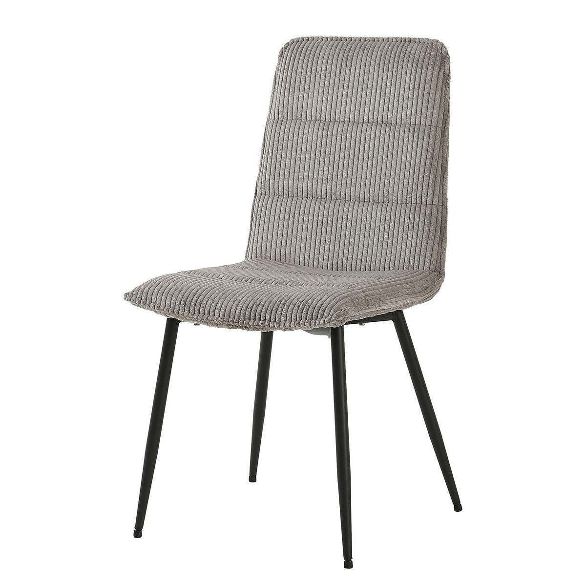 POLSTERSTUHL - 4er-Set - Cord / Eisen - Schwarz/Cappuccino, Textil/Metall (47/91/60cm) - home24