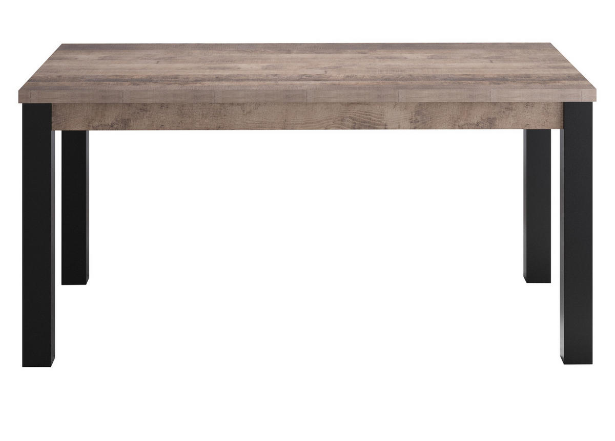 ESSTISCH Eiche Tabak, schwarz, Küchentisch 160 x 90 cm - Eichefarben/Schwarz, Holzwerkstoff (90/160/77cm) - Top.Furn
