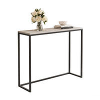 KONSOLENTISCH LORA 80 cm, Schwarz / Cashmere - Kaschmir/Schwarz, Metall (30/80/80cm) - Idohome