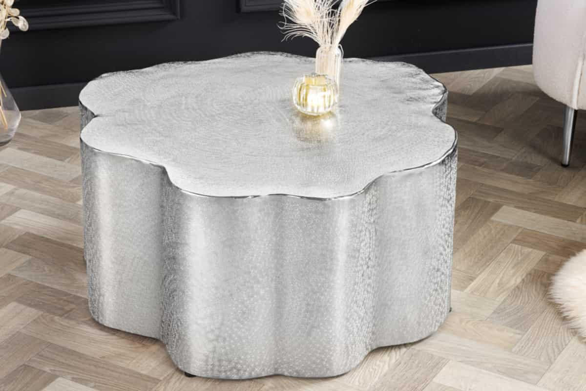COUCHTISCH ORGANIC ORIENT rechteckig Silber 58cm - Silberfarben, Metall (58/58/37cm) - riess-ambiente