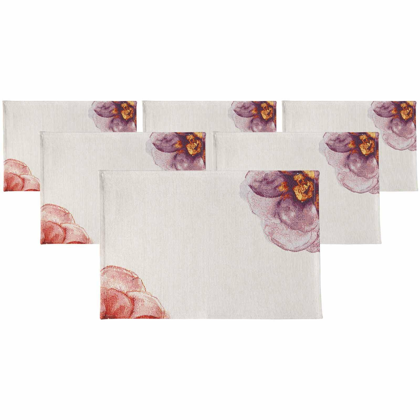 PLATZESETS Rose Garden rosa 49 x 32,5 cm 6er Set - Rosa, Textil (49/32.5/1cm) - Villeroy & Boch