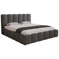 POLSTERBETT 180x200 cm Florent, Bettkasten, Samt, Dunkelgrau - Dunkelgrau, Holz/Textil (180/200cm) - Emporius