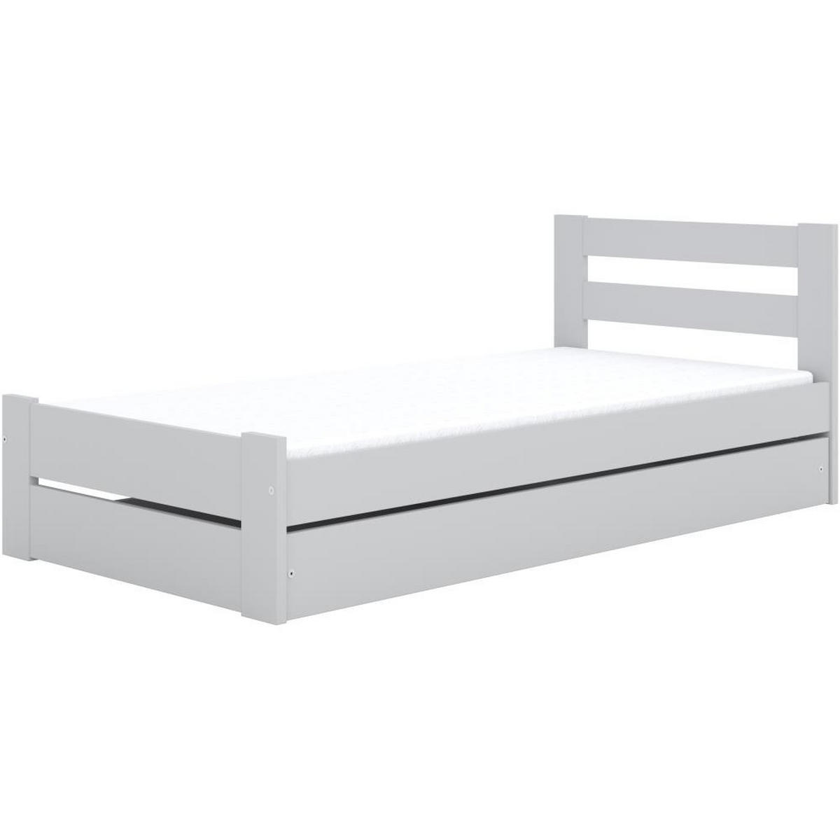 JUGENDBETT Emil 80/160 weiß mit Matratze - Weiß, Holzwerkstoff (80/160cm) - Beautysofa