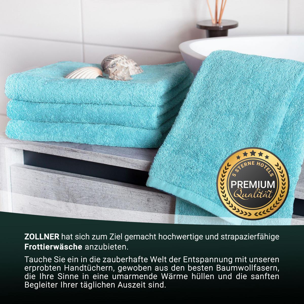 HANDTÜCHER, 4er-Set, 50x100 cm, 100% Baumwolle, Blau - Blau, Textil (50/100cm) - Zollner
