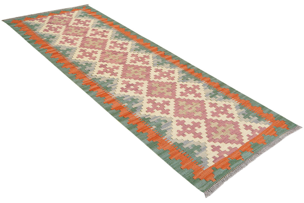 HANDWEBTEPPICH Kelim Gashgai Beige 197/60 cm Schurwolle - Beige, Textil (60/197cm) - Looma