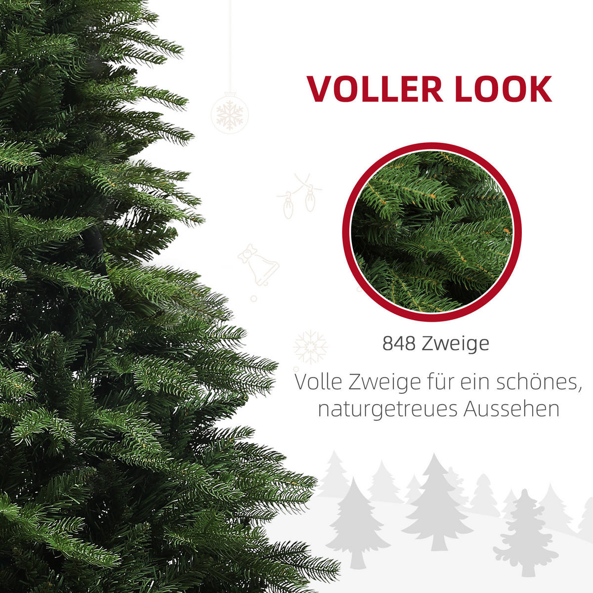 WEIHNACHTSBAUM 180 cm , Alpentanne, naturgetreu, Grün - Grün, Kunststoff (180cm) - HOMCOM