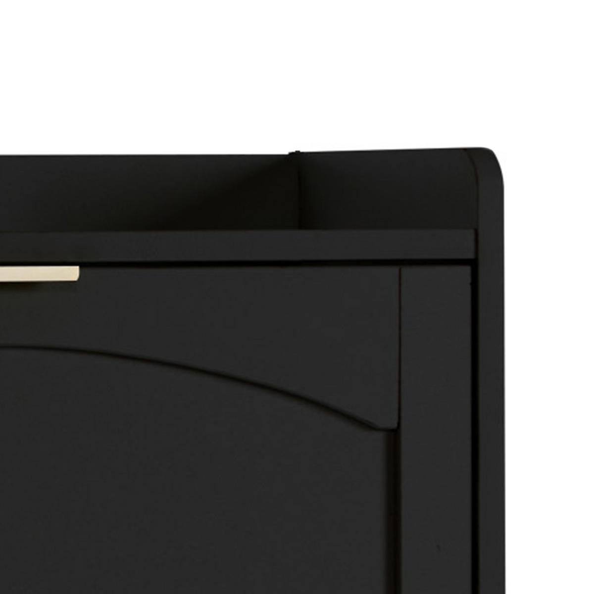 SCHUHSCHRANK aus Spanplatte 110x24x90cm in Schwarz mit 4 Klappfächern - Schwarz, Holzwerkstoff (110/90/24cm) - Modfu