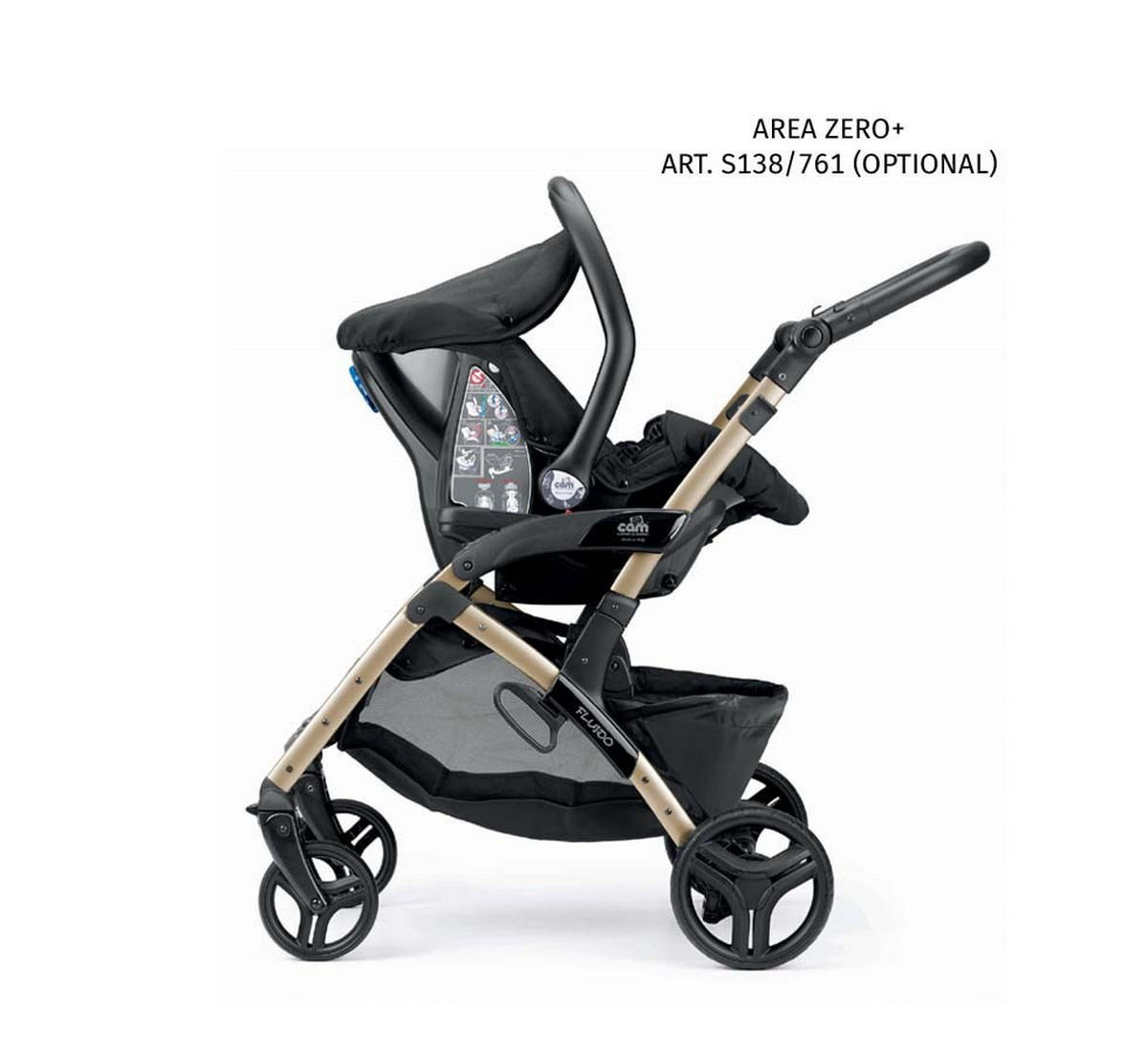 BABYSCHALE Area Zero+ Baby-Autositz - Schwarz, Kunststoff (64/58/45cm) - Cam il Mondo del Bambino S.p.A.