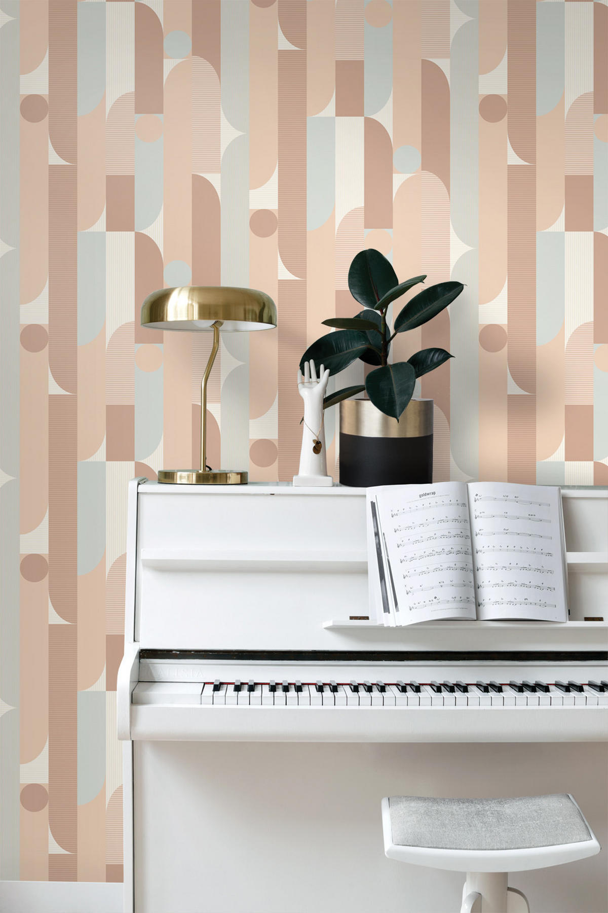 TAPETE geometrische Formen 50 x 900 cm - Braun, Papier (50/900cm) - ESTAhome