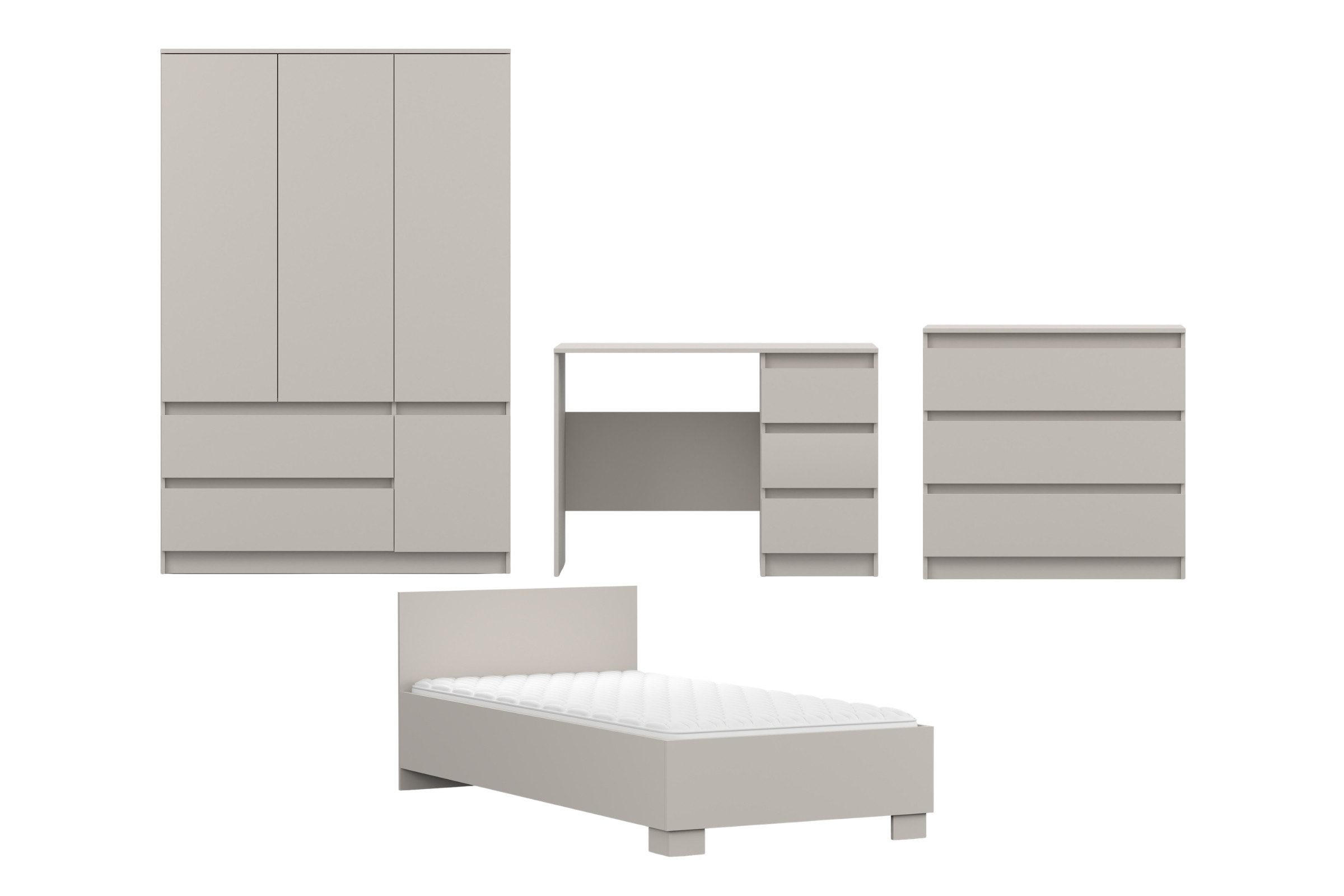 JUGENDZIMMER-SET SIMO E 4-teilig in Kaschmir - Kaschmir, Holzwerkstoff (414/180/96cm) - Deine Möbel 24