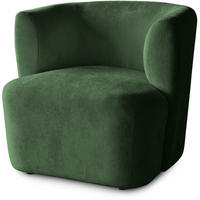 SESSEL Nori dunkelgrün velour - Dunkelgrün/Schwarz, Kunststoff/Textil (75/68/72cm) - Beautysofa