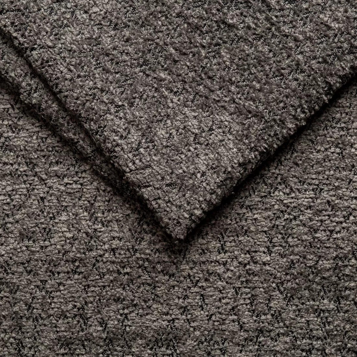 SOFA 4-Sitzer, Komfort, BALOO, Stoff Schenille & Bouclé, Anthrazit - Anthrazit, Holz (250/75/106cm) - Kaiser Möbel