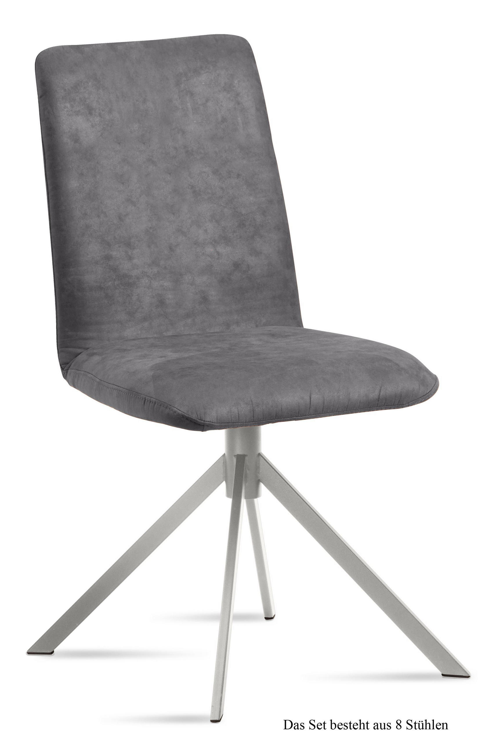 ESSZIMMERSTUHL (8er-Set) Dorice 47x92x60 Edelstahl/Grau - Edelstahlfarben/Grau, Kunststoff (60/92/47cm) - 58aufmkessel