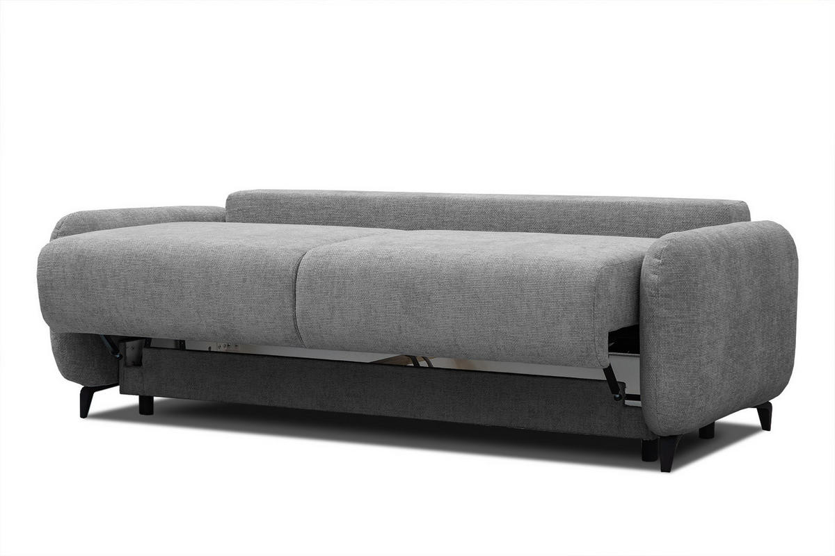 SOFA DRAKE 3-Sitzer mit Schlaffunktion, grau - Braun/Grau, Holz/Textil (232/90/107cm) - Courtois Laville