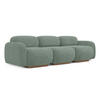 4-SITZER-SOFA Strukturstoff Stoff Grün - Braun/Hellgrün, Holz/Textil (270/73/95cm) - Makamii