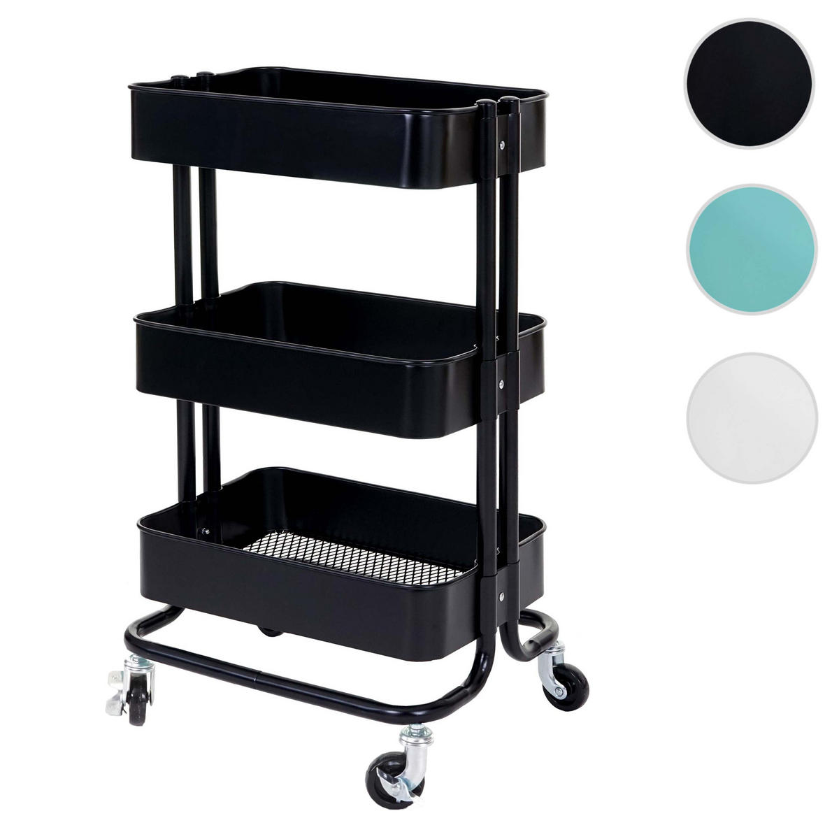 SERVIERWAGEN OHNE GRIFF Schwarz - Schwarz, Metall (44/79/37cm) - MCW