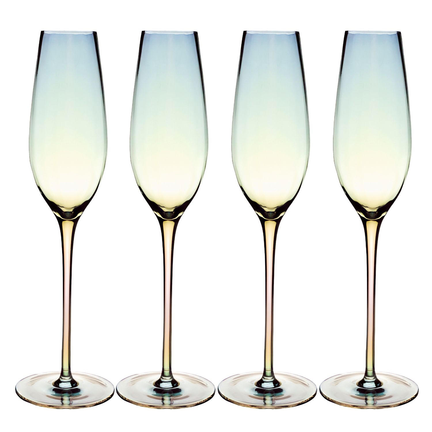 SEKTGLAS-SET 200 ml (4-tlg.) - Transparent, Glas (0.2L) - Intirilife