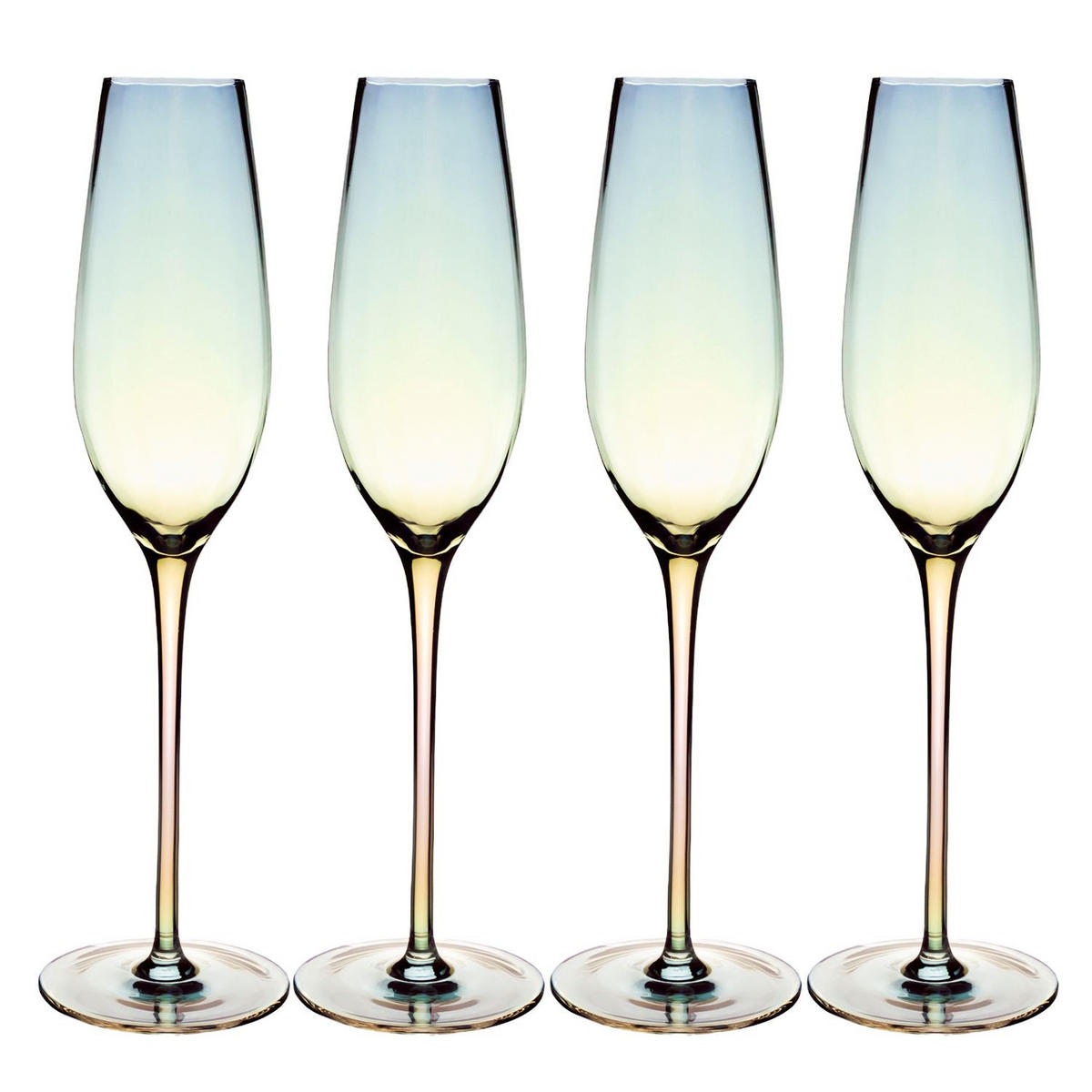 SEKTGLAS-SET 200 ml (4-tlg.) - Transparent, Glas (0.2L) - Intirilife
