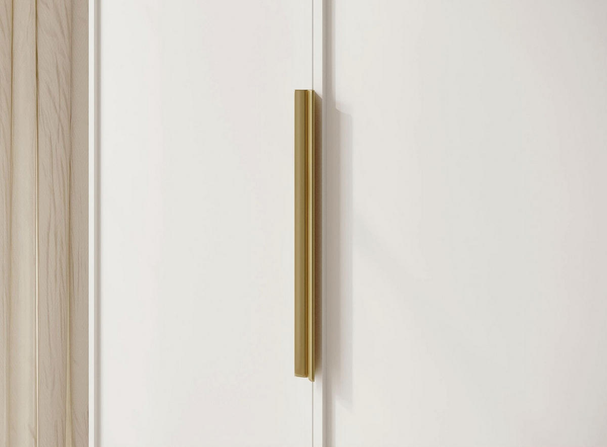 KLEIDERSCHRANK Frame Weiß 150 cm - Goldfarben/Weiß, Holzwerkstoff/Metall (150/200.5/57cm) - Selsey