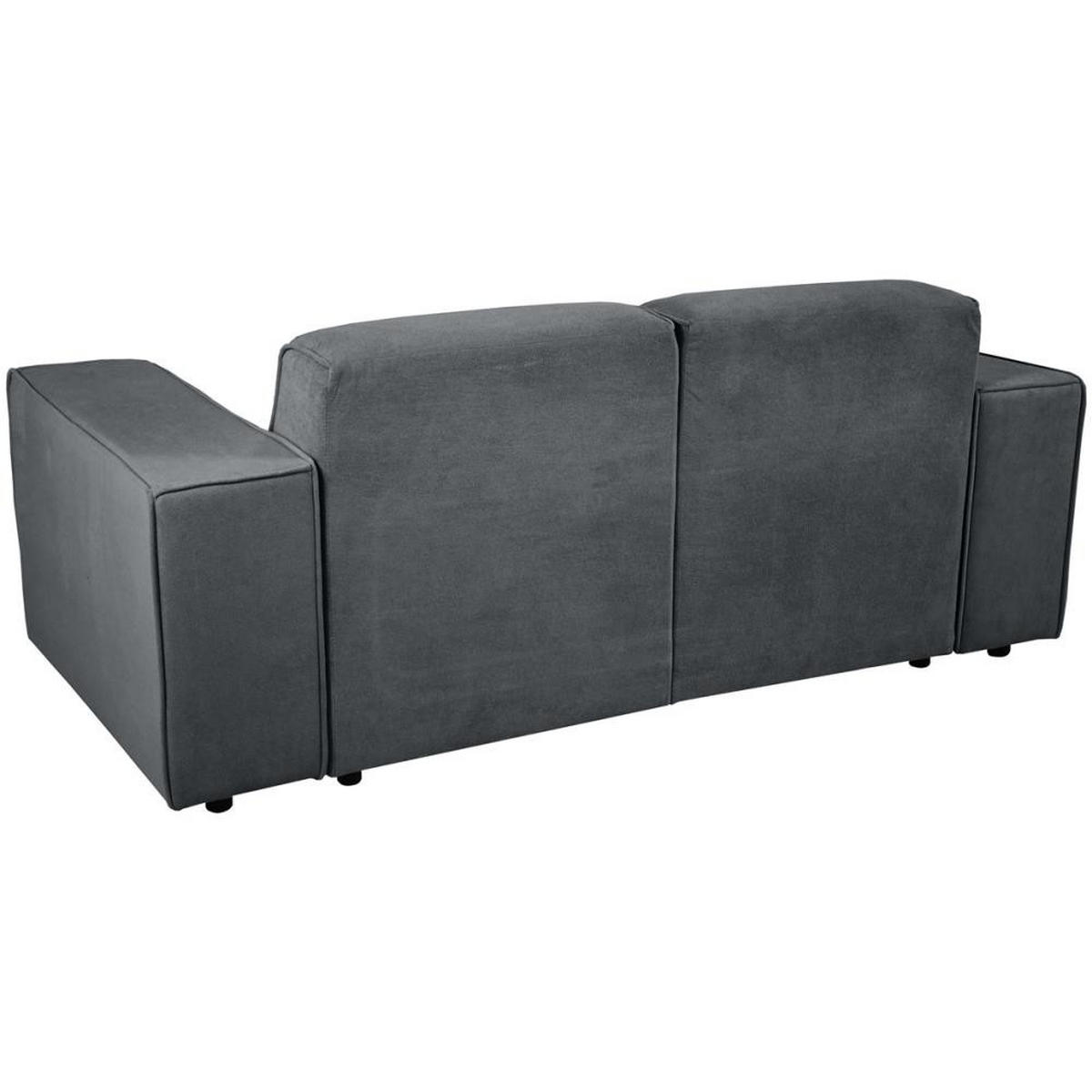 2-SITZER SOFA Pedro ohne Schlaffunktion dunkelgrau - Dunkelgrau/Schwarz, Textil (185/75/88cm) - Beautysofa