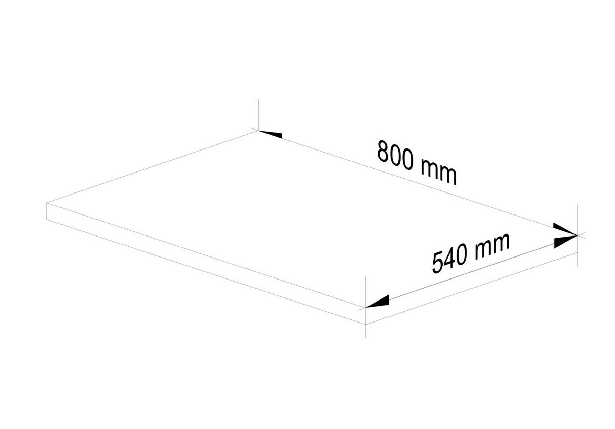 ARBEITSPLATTE Weiß 80x3,2x54 cm - Weiß, Holzwerkstoff (80/3.2/54cm) - Akord