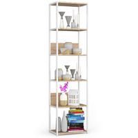 LOFT-REGAL Weiß, Sonoma Eiche 50x192x32 cm - Weiß/Sonoma Eiche, Holzwerkstoff/Metall (50/192/32cm) - Akord