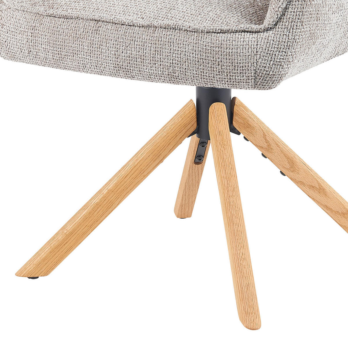 DREHSTUHL Mika-Ida - Honigeiche/Hellgrau, Eichenholz/Holz (59/84/66cm) - DUBI Möbel