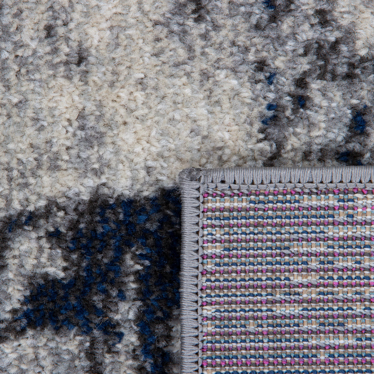 VINTAGE-TEPPICH MILANO 80/150 cm Taupe - Dunkelblau, Naturmaterialien/Textil (80/150cm) - Consilio Concept