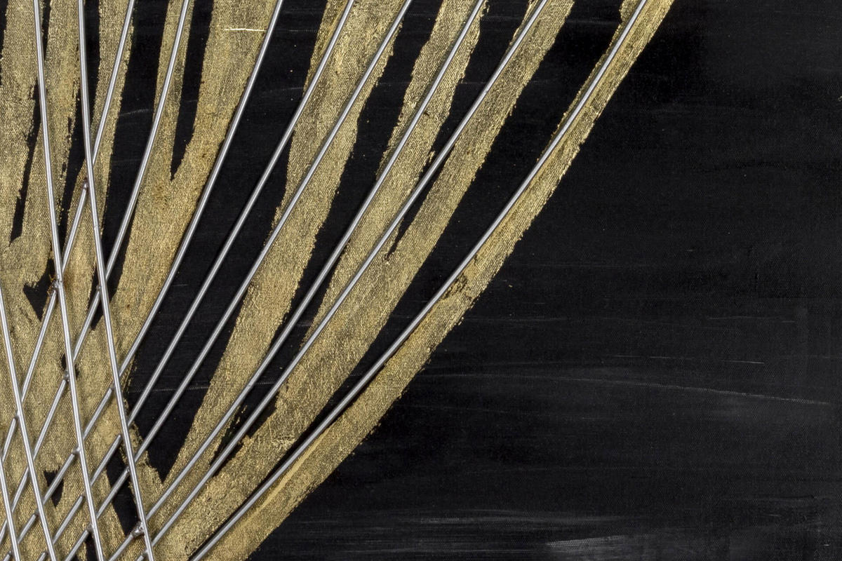 ACRYLBILD HANDGEMALT 60/80 cm - Goldfarben/Schwarz, Holz/Textil (2.41/80cm) - KUNSTLOFT