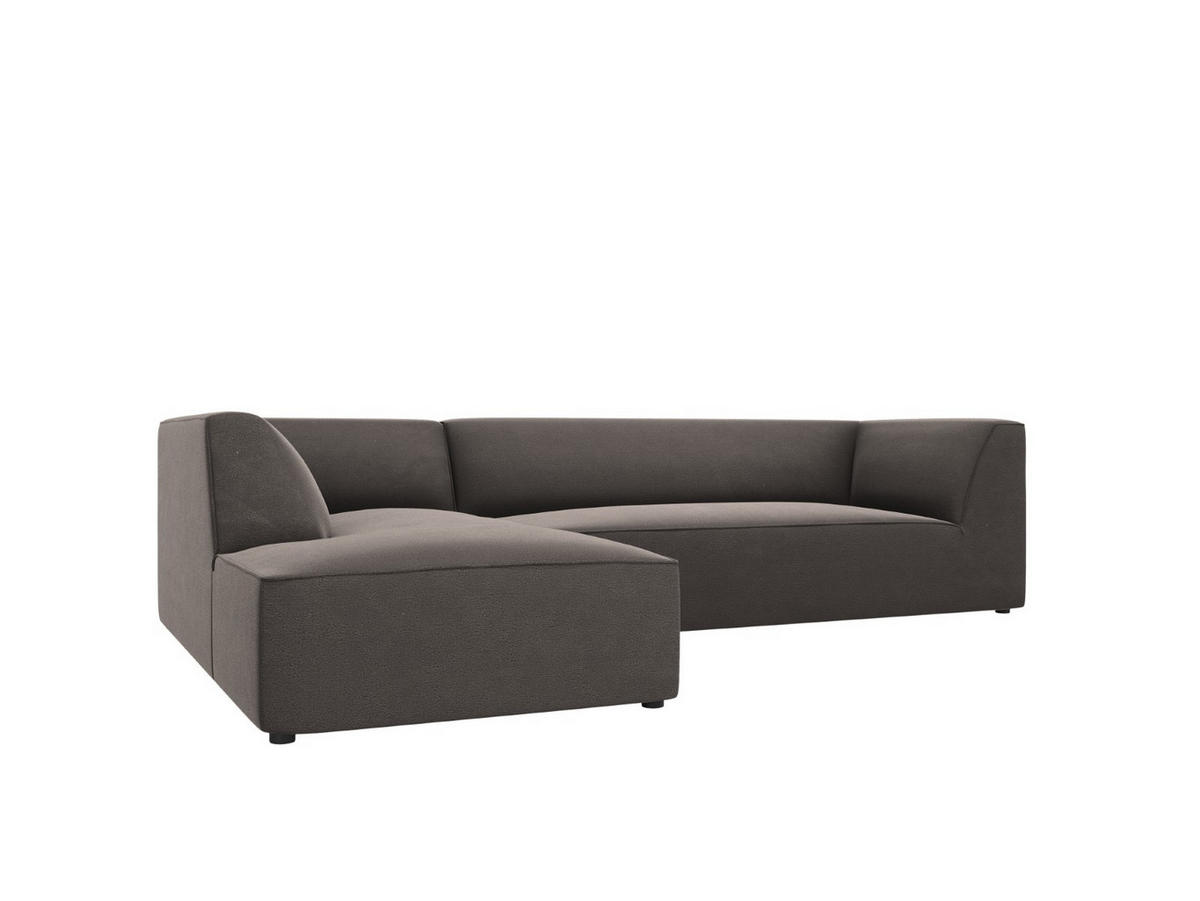 ECKSOFA links Ruby aus Samt dunkelgrau 4 Sitzplätze - Dunkelgrau, Textil (180/273cm) - Micadoni
