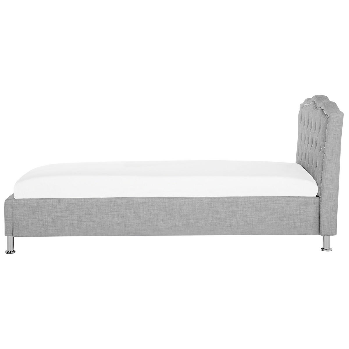 POLSTERBETT 90/200cm Hellgrau Metz - Hellgrau, Textil (90/200cm) - Beliani