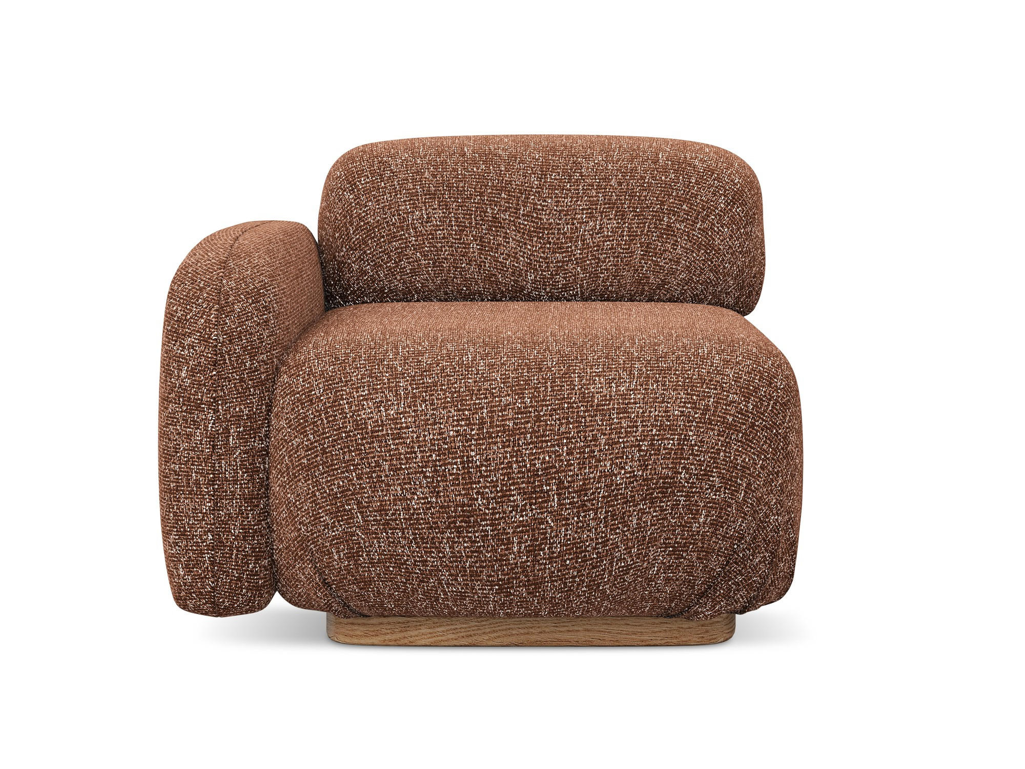 SOFAELEMENT Links Strukturstoff Stoff Orange - Terra cotta/Orange, Holz/Textil (95/73/95cm) - Makamii