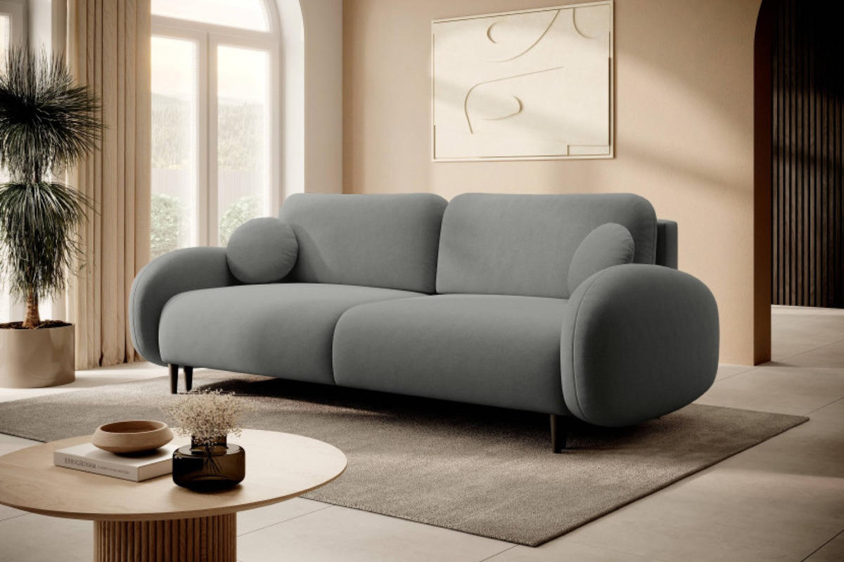 SOFA Grafit SOFTI Mit Schlaffunktion - Graphitfarben, Textil (232/95/109cm) - Sepro Meble