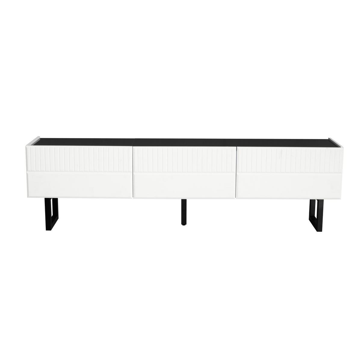 WOHNWAND / Lowboard 170/35/47 cm mit Schubladen und offenen Fächern - Schwarz, Holzwerkstoff (170/47/35cm) - BEAOK