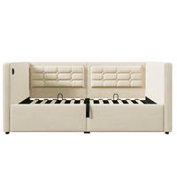 POLSTERBETT PANG-K9M2V4 90/200 cm Beige - Beige, Fell - PANGIVO