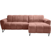 ECKSOFA Volare Mini ohne Schlaffunktion rot rechts, Vega-Stoff - Rot/Schwarz, Textil/Metall (256/165cm) - Beautysofa