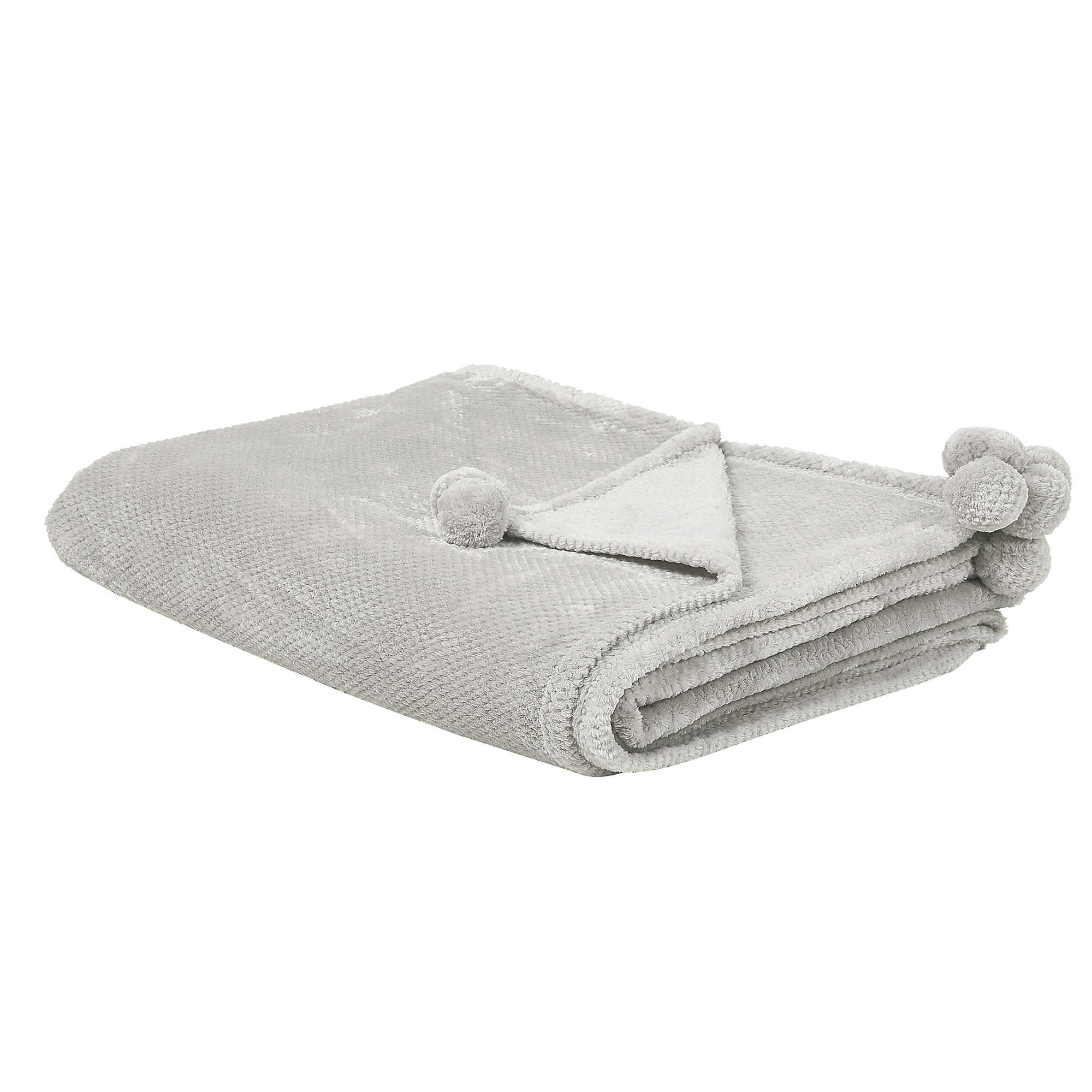 DECKE Hellgrau Saitler 220/200 cm - Hellgrau, Textil (200/220cm) - Beliani