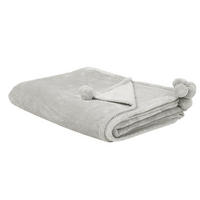 DECKE Hellgrau Saitler 220/200 cm - Hellgrau, Textil (200/220cm) - Beliani