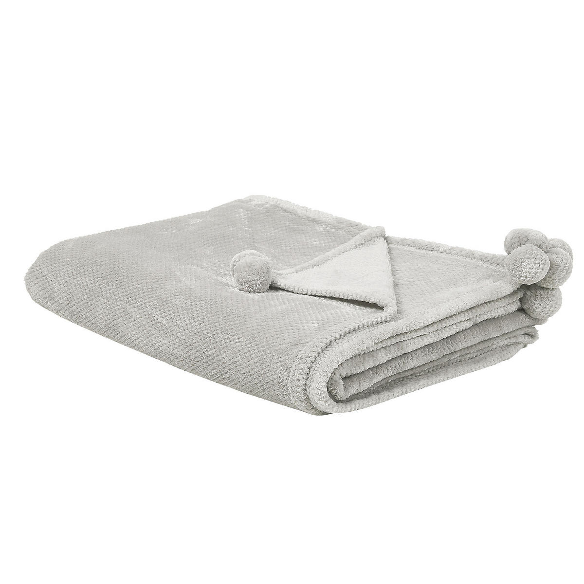 DECKE Hellgrau Saitler 220/200 cm - Hellgrau, Textil (200/220cm) - Beliani