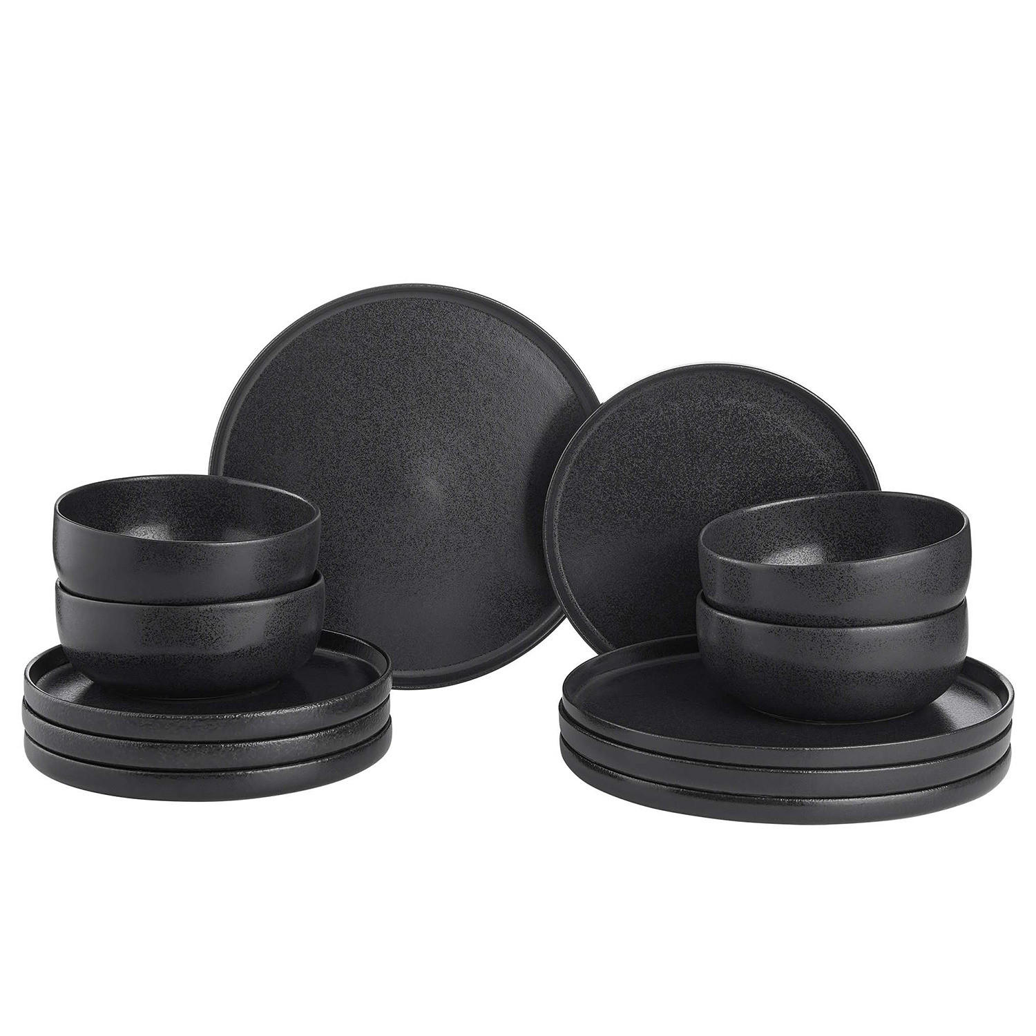 DINNER-SET (12-teilig) Casa Nova - Schwarz, Keramik (27/1/27cm) - Butlers