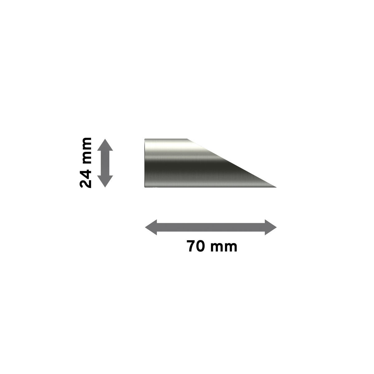 ENDSTÜCKE FÜR GARDINENSTANGEN 20 mm Ø, Nevia Edelstahl, Packung 2 Stück - Edelstahlfarben, Metall (7/2.4/2.4cm) - INTERDECO