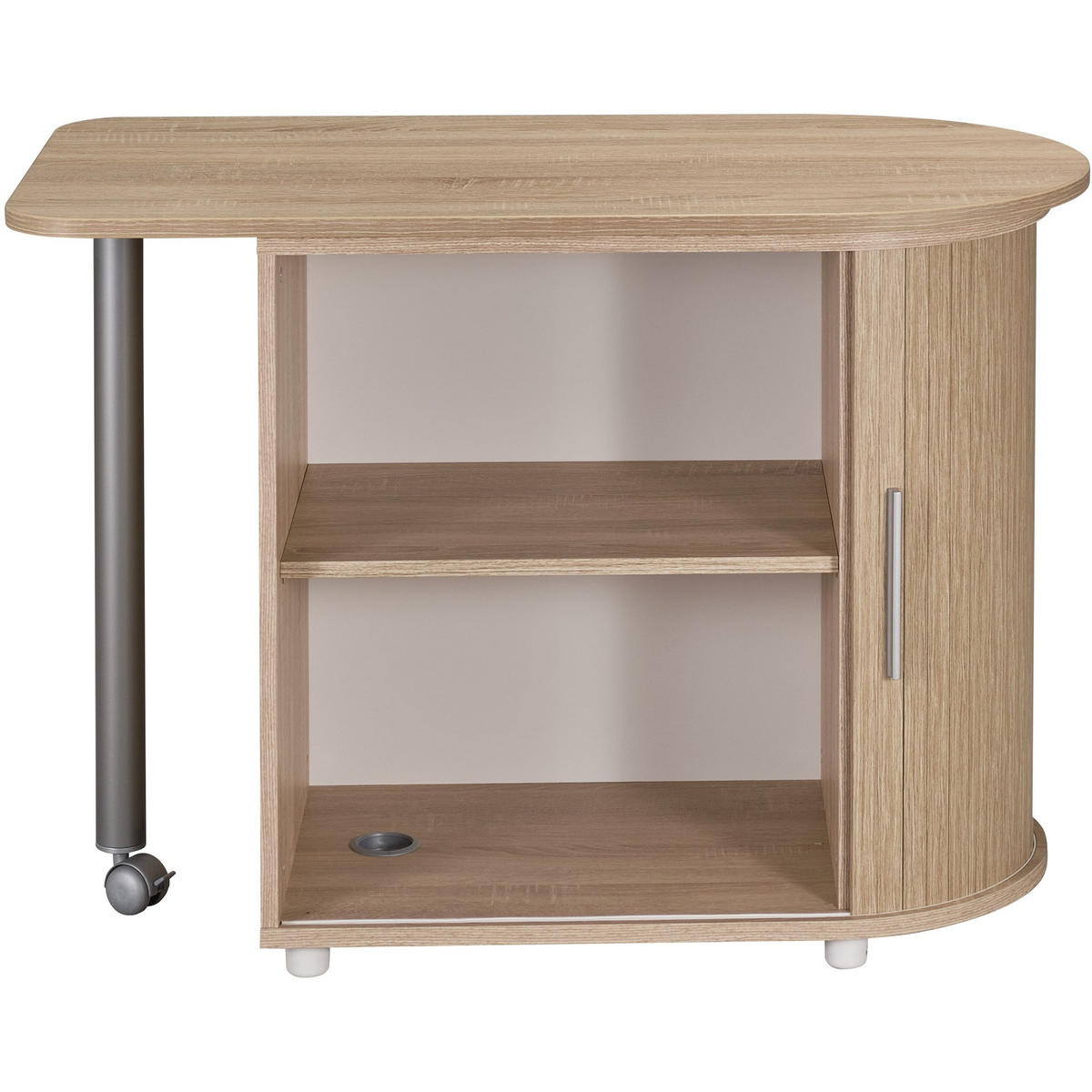 COMPUTERTISCH mit Rolladentür 55/131/75cm - Eichefarben, Holzwerkstoff (55/131/75cm) - Simmob