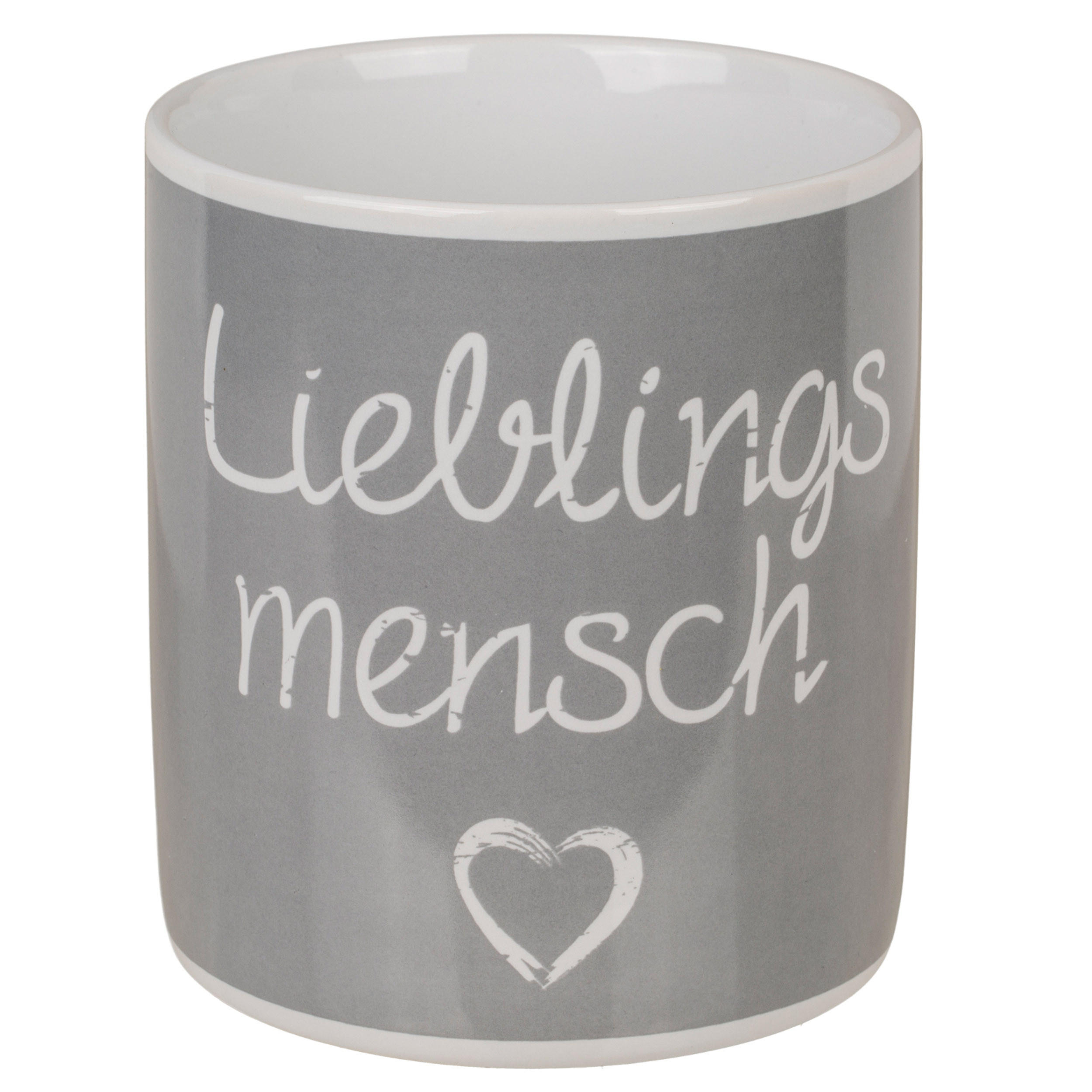KAFFEBECHER Lieblingsmensch Jumbotasse 850 ml - Grau, Keramik (0.85L) - TiborTex