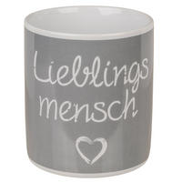 KAFFEBECHER Lieblingsmensch Jumbotasse 850 ml - Grau, Keramik (0.85L) - TiborTex