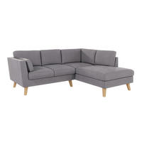 ECKSOFA Mario Grau Microfaser - Naturfarben/Grau, Buchenholz/Textil (221/186cm) - S-Style Möbel